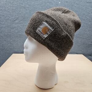 Carhartt A18 Knit Cuffed Beanie in a grey heather color One Size Winter Warm Hat